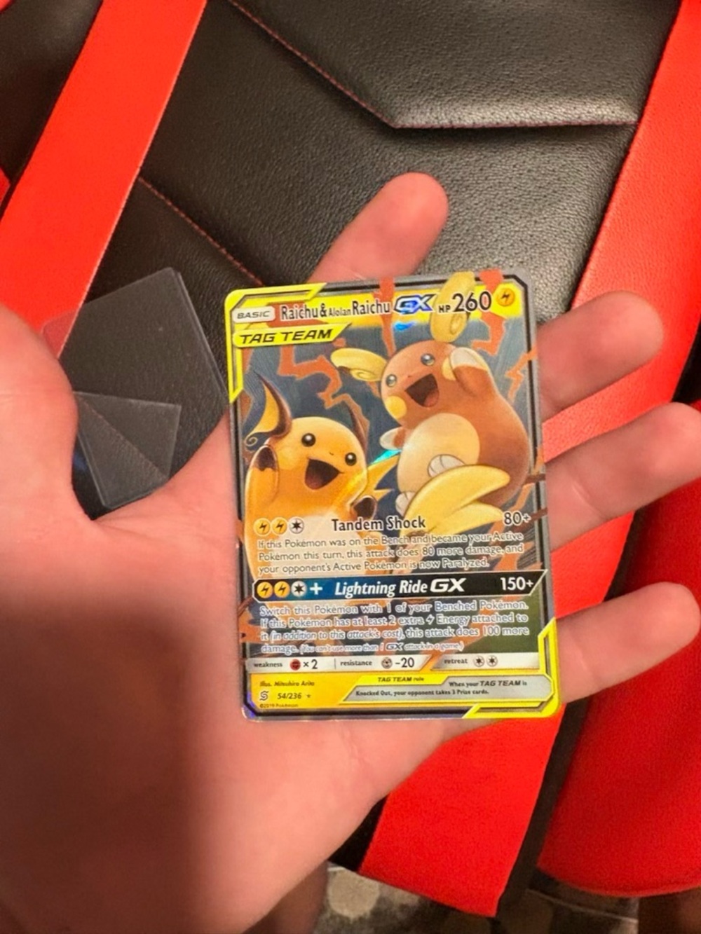 Pokemon Raichu & Alolan Raichu GX Holo